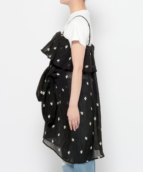 LOWRYS FARM(ローリーズファーム)の「2WAYシシュウミニワンピース 664950(ワンピース・レディース・ブラック/アイボリー・FREE)」の6枚目の写真