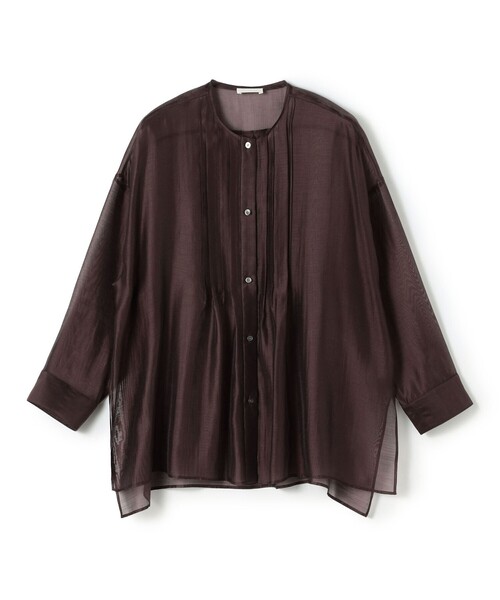 BALLSEY(ボールジィ)の「【WEB先行予約】セルロースポリエステルオーガンジー ランダムタックブラウス(シャツ/ブラウス・レディース・ブラウン/イエロー・36)」の1枚目の写真