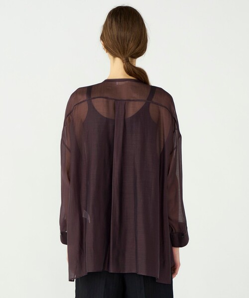 BALLSEY(ボールジィ)の「【WEB先行予約】セルロースポリエステルオーガンジー ランダムタックブラウス(シャツ/ブラウス・レディース・ブラウン/イエロー・36)」の7枚目の写真