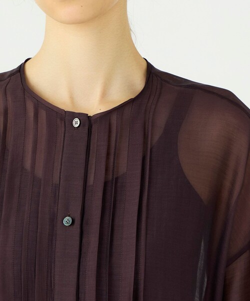 BALLSEY(ボールジィ)の「【WEB先行予約】セルロースポリエステルオーガンジー ランダムタックブラウス(シャツ/ブラウス・レディース・ブラウン/イエロー・36)」の8枚目の写真