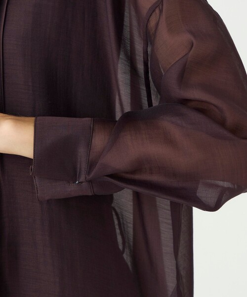 BALLSEY(ボールジィ)の「【WEB先行予約】セルロースポリエステルオーガンジー ランダムタックブラウス(シャツ/ブラウス・レディース・ブラウン/イエロー・36)」の10枚目の写真