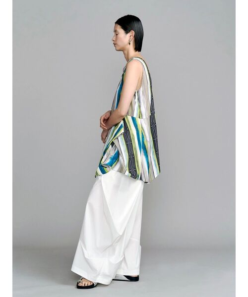 UN3D.（アンスリード）の「TIE-DYE STRIPE TOP / タイダイストライプトップ（シャツ/ブラウス・レディース・ライム/ブラック・38/36）」の8枚目の写真