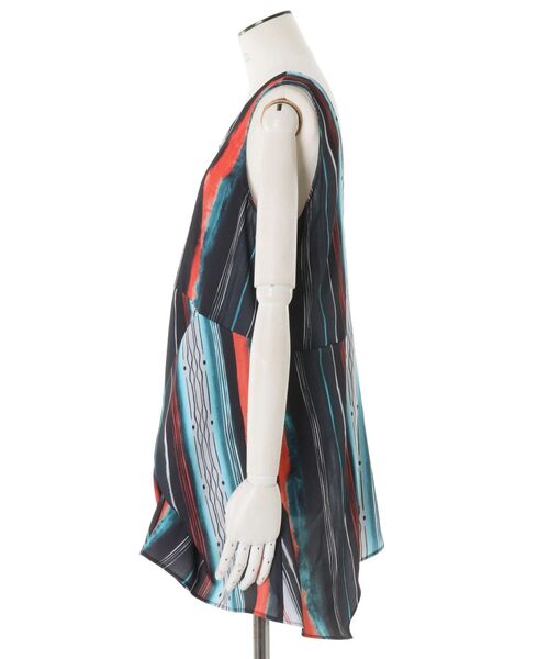 UN3D.（アンスリード）の「TIE-DYE STRIPE TOP / タイダイストライプトップ（シャツ/ブラウス・レディース・ライム/ブラック・38/36）」の12枚目の写真