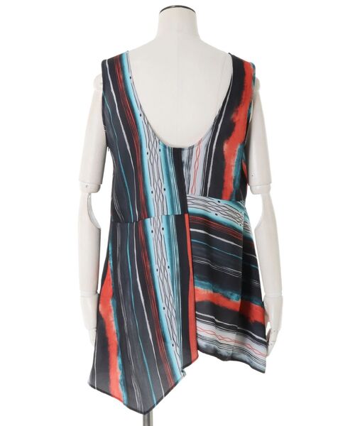 UN3D.（アンスリード）の「TIE-DYE STRIPE TOP / タイダイストライプトップ（シャツ/ブラウス・レディース・ライム/ブラック・38/36）」の13枚目の写真