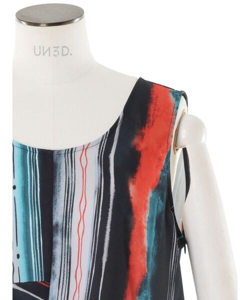 UN3D.（アンスリード）の「TIE-DYE STRIPE TOP / タイダイストライプトップ（シャツ/ブラウス・レディース・ライム/ブラック・38/36）」の15枚目の写真