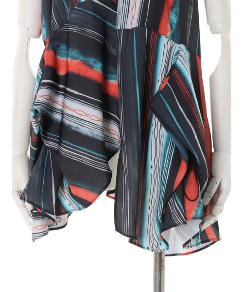 UN3D.（アンスリード）の「TIE-DYE STRIPE TOP / タイダイストライプトップ（シャツ/ブラウス・レディース・ライム/ブラック・38/36）」の16枚目の写真