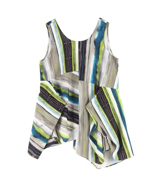 UN3D.（アンスリード）の「TIE-DYE STRIPE TOP / タイダイストライプトップ（シャツ/ブラウス・レディース・ライム/ブラック・38/36）」の19枚目の写真