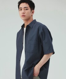 MUJI Labo〕紳士 和紙混ドビー織り 半袖シャツ（シャツ/ブラウス