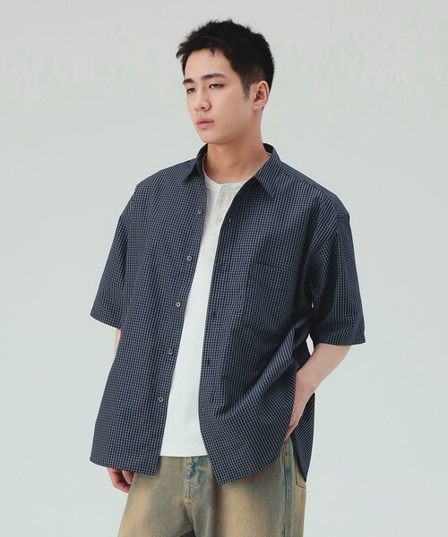 BEAMS HEART(ビームスハート)の「【8/6値下げ】【ユニセックス】リラックスフィット レギュラーカラー シャツ(シャツ/ブラウス・メンズ・ネイビー/サックスブルー・SMALL/MEDIUM/LARGE)」の21枚目の写真
