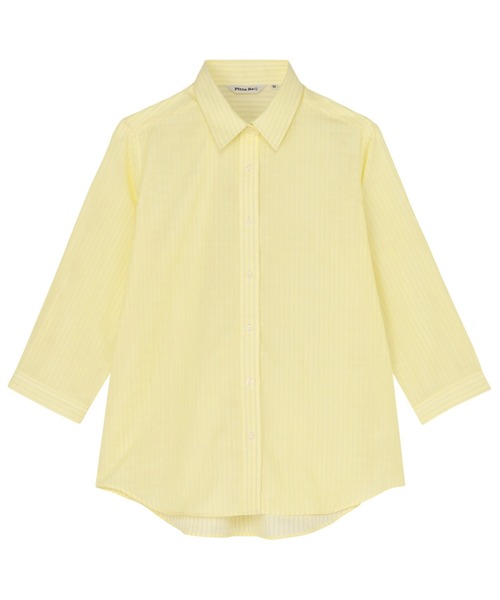 TOKYO SHIRTS(トウキョウシャツ)の「【Pitta Re:)】ふわっとガーゼシャツ レギュラーシルエット 七分袖 綿100% レディース カジュアルシャツ(シャツ/ブラウス・レディース・イエロー・S/M/L/LL)」の1枚目の写真