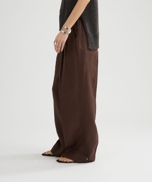 Chaos（カオス）の「Chaos(カオス)/ ミュラリネンパンツ　【セットアップ可】（その他パンツ・レディース・ダークブラウン・38/36）」の3枚目の写真
