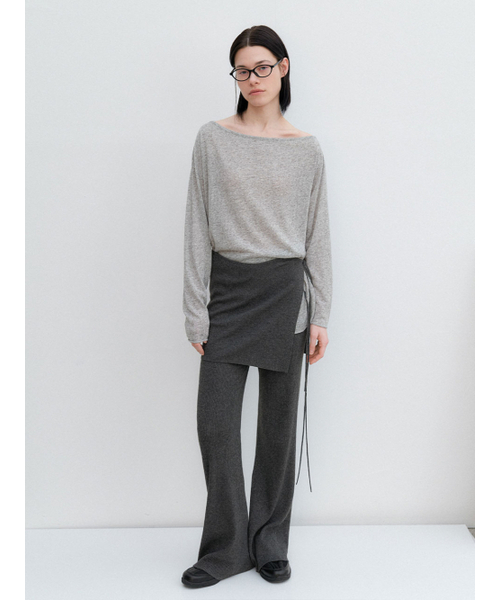 ATELIER NAIN(アトリエナイン)の「AN LAYERD SKIRT SET SEMI BOOTS CUT KNIT PANTS S (PT-5740)(その他パンツ・レディース・グレー・FREE)」の2枚目の写真
