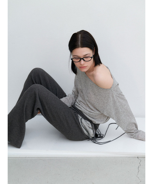 ATELIER NAIN(アトリエナイン)の「AN LAYERD SKIRT SET SEMI BOOTS CUT KNIT PANTS S (PT-5740)(その他パンツ・レディース・グレー・FREE)」の3枚目の写真