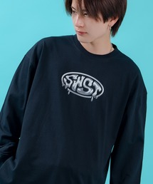 【SIDEWAYSTANCE】メタリックオーバルロゴ長袖Tシャツ 70647