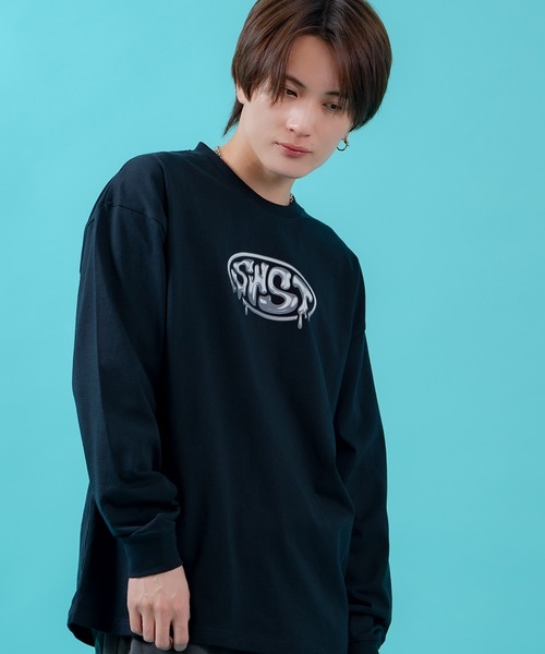 En serio TOKYO(エンソリオトーキョー)の「【SIDEWAYSTANCE】メタリックオーバルロゴ長袖Tシャツ 70647(Tシャツ/カットソー・メンズ・ホワイト/パープル/ブラック・MEDIUM/LARGE/X-LARGE/SMALL)」の7枚目の写真