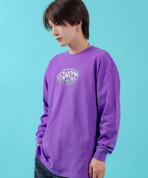 En serio TOKYO(エンソリオトーキョー)の「【SIDEWAYSTANCE】メタリックオーバルロゴ長袖Tシャツ 70647(Tシャツ/カットソー・メンズ・ホワイト/パープル/ブラック・MEDIUM/LARGE/X-LARGE/SMALL)」の10枚目の写真