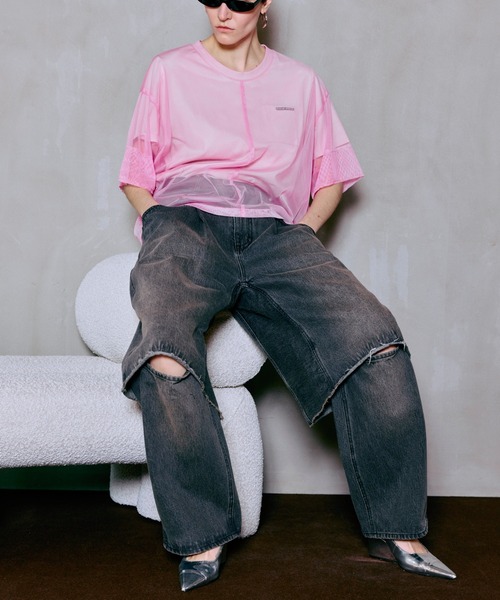 MAISON SPECIAL（メゾンスペシャル）の「【PRE-ORDER】Layered Denim Pants/レイヤードデニムパンツ（デニムパンツ・レディース・ライトグレー/ブルー/ブラック・36/38）」の2枚目の写真