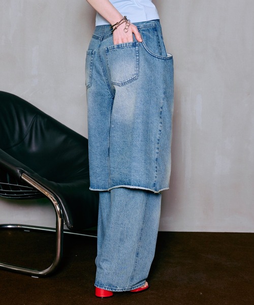 PRE-ORDER】Layered Denim Pants/レイヤードデニムパンツ（デニム
