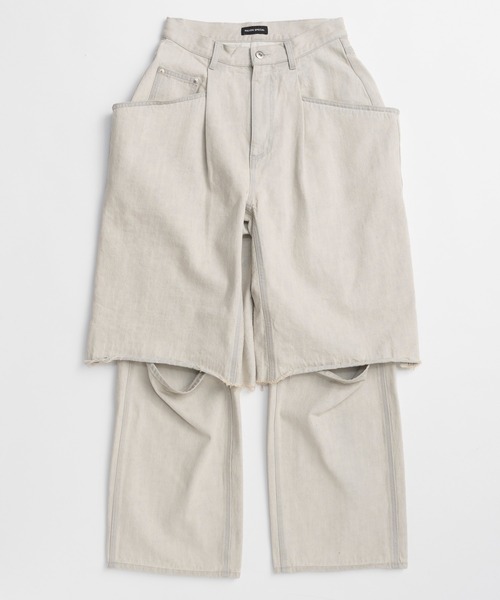 MAISON SPECIAL（メゾンスペシャル）の「【PRE-ORDER】Layered Denim Pants/レイヤードデニムパンツ（デニムパンツ・レディース・ライトグレー/ブルー/ブラック・36/38）」の12枚目の写真