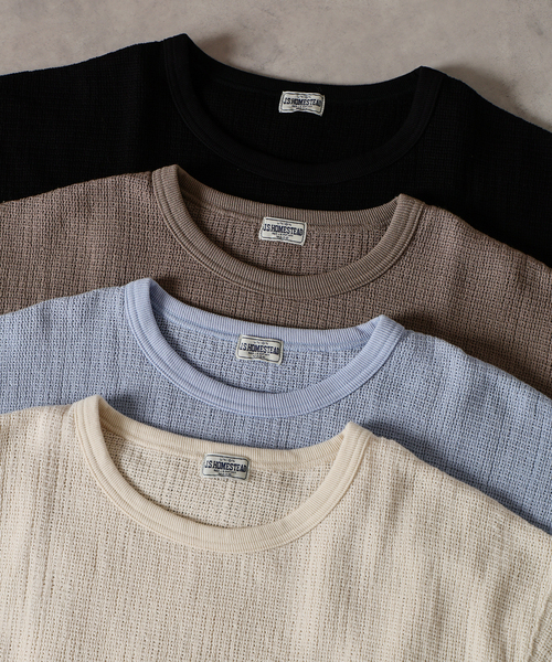 JOURNAL STANDARD J.S HOMESTEAD（ジャーナルスタンダードホームステッド）の「J.S.Homestead / レノ メッシュ ファブリック ポケット Tシャツ（Tシャツ/カットソー・メンズ・ブラック/サックスブルー/ブラウン系その他/アイボリー・MEDIUM/LARGE）」の6枚目の写真