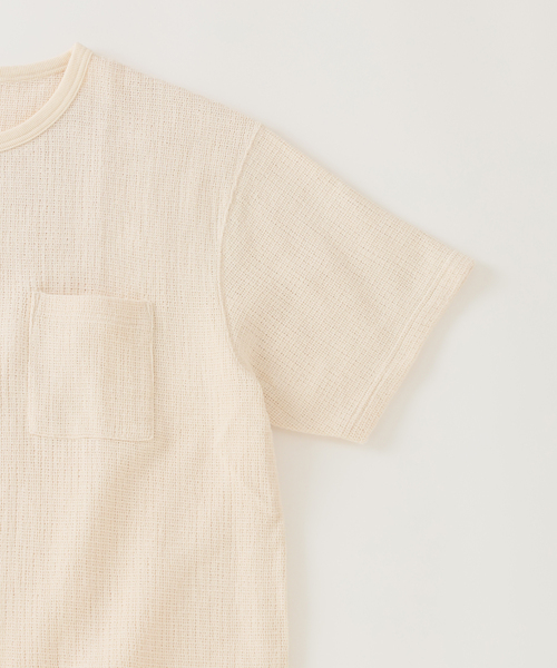 JOURNAL STANDARD J.S HOMESTEAD（ジャーナルスタンダードホームステッド）の「J.S.Homestead / レノ メッシュ ファブリック ポケット Tシャツ（Tシャツ/カットソー・メンズ・ブラック/サックスブルー/ブラウン系その他/アイボリー・MEDIUM/LARGE）」の7枚目の写真