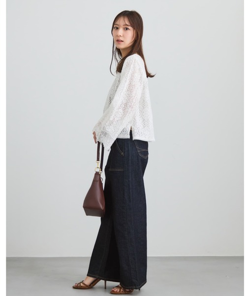 COHINA（コヒナ）の「スカラップレーススリーブブラウス 【低身長・小柄女性】（シャツ/ブラウス・レディース・ホワイト/ブラック・ONE SIZE）」の6枚目の写真