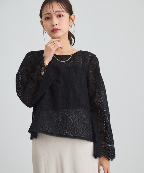 COHINA（コヒナ）の「スカラップレーススリーブブラウス 【低身長・小柄女性】（シャツ/ブラウス・レディース・ホワイト/ブラック・ONE SIZE）」の18枚目の写真