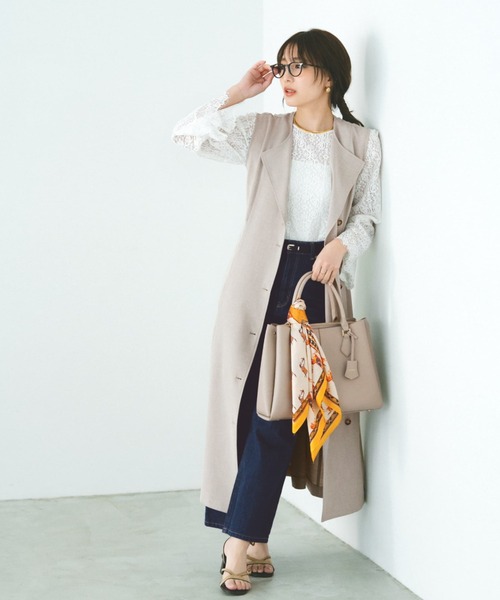 COHINA（コヒナ）の「スカラップレーススリーブブラウス 【低身長・小柄女性】（シャツ/ブラウス・レディース・ホワイト/ブラック・ONE SIZE）」の15枚目の写真