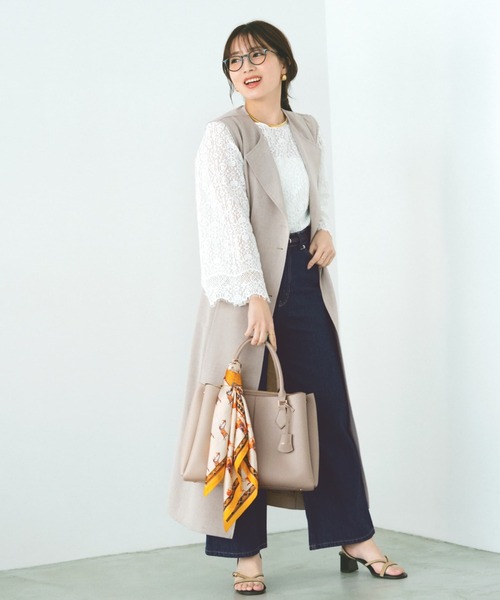 COHINA（コヒナ）の「スカラップレーススリーブブラウス 【低身長・小柄女性】（シャツ/ブラウス・レディース・ホワイト/ブラック・ONE SIZE）」の16枚目の写真