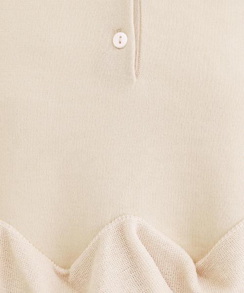 OPAQUE.CLIP(オペークドットクリップ)の「裾フリルヘンリーネックニット【洗濯機OK】(ニット/セーター・レディース・レッド系1/ブラック/アイボリー・00)」の7枚目の写真