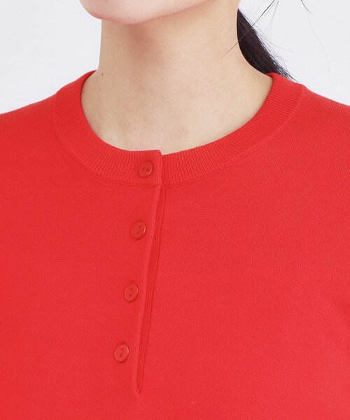 OPAQUE.CLIP(オペークドットクリップ)の「裾フリルヘンリーネックニット【洗濯機OK】(ニット/セーター・レディース・レッド系1/ブラック/アイボリー・00)」の19枚目の写真