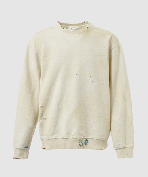 DIGAWEL(ディガウェル)の「Distressed sweatshirt(スウェット・メンズ・クリーム/グレー系その他・2/3)」の1枚目の写真
