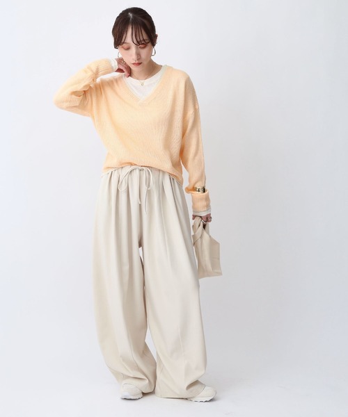NOAHL（ノアル）の「【NOAHL】タックワイドイージーパンツ（その他パンツ・レディース・ホワイト系/ブラック・M/L）」の9枚目の写真