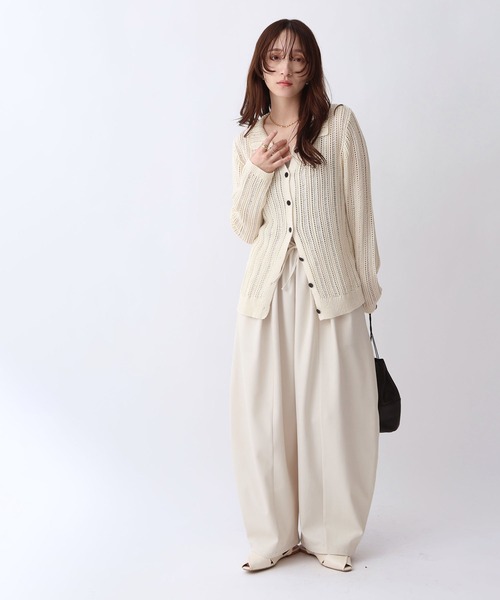 NOAHL（ノアル）の「【NOAHL】タックワイドイージーパンツ（その他パンツ・レディース・ホワイト系/ブラック・M/L）」の4枚目の写真