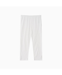 SLIM BUTTON POINT LEGGINGS, WHITE