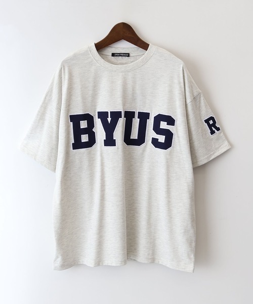 SpRay(スプレイ)の「貼付ロゴ BIG Tシャツ(Tシャツ/カットソー・レディース・チャコールグレー/オートミール/ネイビー/レッド/グリーン・FREE)」の11枚目の写真