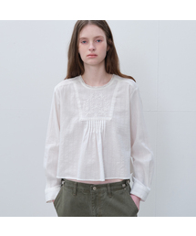 Pintuck flower lace blouse [FRSP06BL02]_Ivory