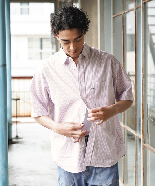 BAYFLOW(ベイフロー)の「ストライプシャツ(シャツ/ブラウス・メンズ・ブルー/ベージュ/ピンク・MEDIUM/LARGE)」の1枚目の写真