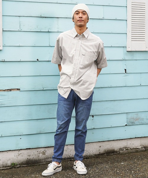 BAYFLOW(ベイフロー)の「ストライプシャツ(シャツ/ブラウス・メンズ・ブルー/ベージュ/ピンク・MEDIUM/LARGE)」の19枚目の写真