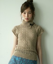 igi（イジ）の「BELT COLLAR KNIT TOP / ベルトカラーニット（ニット/セーター）」
