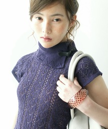 igi（イジ）の「BELT COLLAR KNIT TOP / ベルトカラーニット（ニット/セーター）」