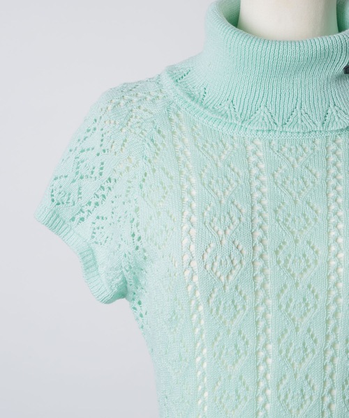 igi(イジ)の「BELT COLLAR KNIT TOP / ベルトカラーニット(ニット/セーター・レディース・パープル/ベージュ/ミント・FREE)」の4枚目の写真