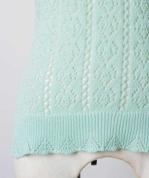 igi(イジ)の「BELT COLLAR KNIT TOP / ベルトカラーニット(ニット/セーター・レディース・パープル/ベージュ/ミント・FREE)」の5枚目の写真