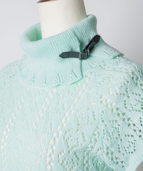 igi(イジ)の「BELT COLLAR KNIT TOP / ベルトカラーニット(ニット/セーター・レディース・パープル/ベージュ/ミント・FREE)」の6枚目の写真