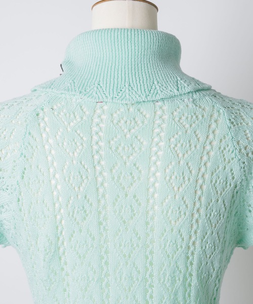 igi(イジ)の「BELT COLLAR KNIT TOP / ベルトカラーニット(ニット/セーター・レディース・パープル/ベージュ/ミント・FREE)」の8枚目の写真