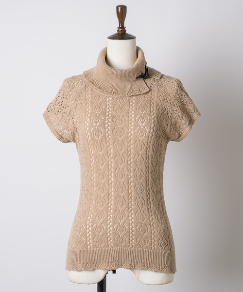 igi(イジ)の「BELT COLLAR KNIT TOP / ベルトカラーニット(ニット/セーター・レディース・パープル/ベージュ/ミント・FREE)」の9枚目の写真