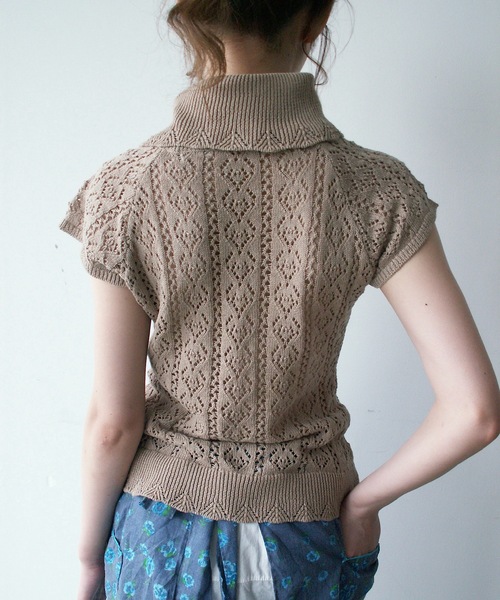 igi(イジ)の「BELT COLLAR KNIT TOP / ベルトカラーニット(ニット/セーター・レディース・パープル/ベージュ/ミント・FREE)」の22枚目の写真