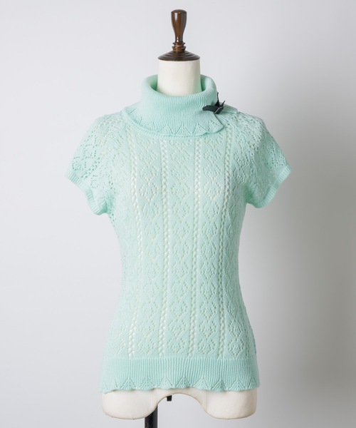 igi(イジ)の「BELT COLLAR KNIT TOP / ベルトカラーニット(ニット/セーター・レディース・パープル/ベージュ/ミント・FREE)」の11枚目の写真