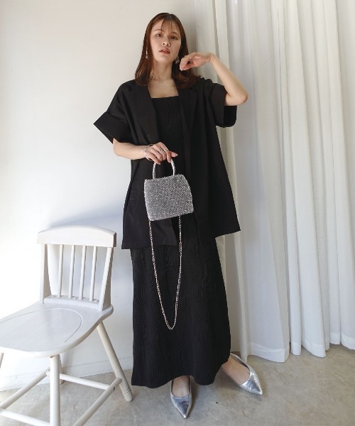 CORNERS(コーナーズ)の「ヴィンテージワッシャー半袖ジャケット【セットアップ可能】(テーラードジャケット・レディース・モカ/ブラック/アイボリー・M)」の22枚目の写真