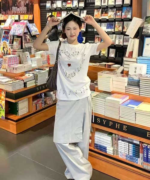AsheKsha(アシクシャ)の「ゆったり半袖Tシャツ(Tシャツ/カットソー・レディース・ホワイト・M)」の4枚目の写真